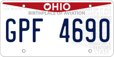 OH license plate GPF4690