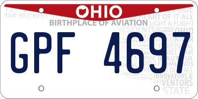 OH license plate GPF4697