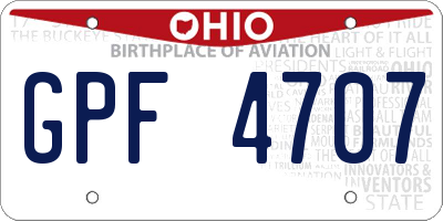OH license plate GPF4707