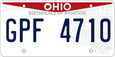 OH license plate GPF4710