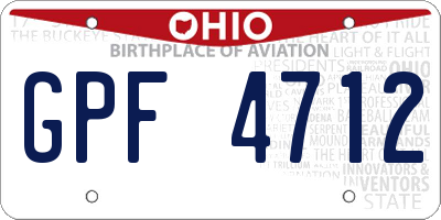 OH license plate GPF4712
