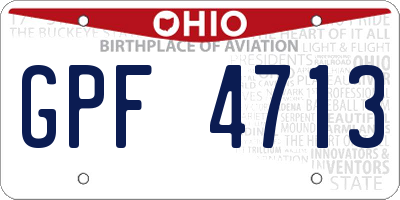 OH license plate GPF4713