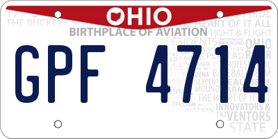 OH license plate GPF4714
