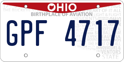 OH license plate GPF4717