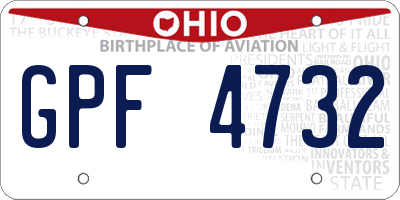 OH license plate GPF4732