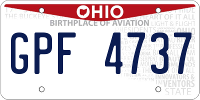 OH license plate GPF4737