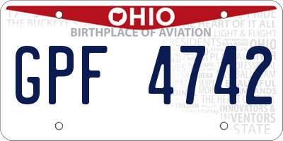 OH license plate GPF4742
