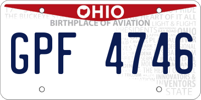 OH license plate GPF4746