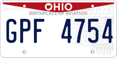 OH license plate GPF4754