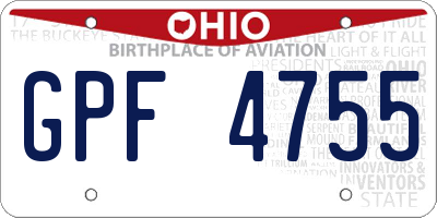 OH license plate GPF4755