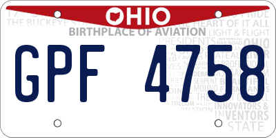 OH license plate GPF4758