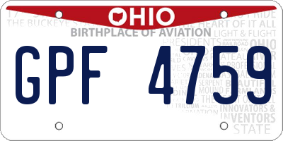 OH license plate GPF4759