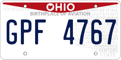 OH license plate GPF4767