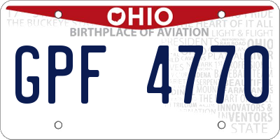 OH license plate GPF4770