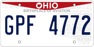 OH license plate GPF4772