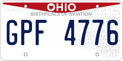 OH license plate GPF4776