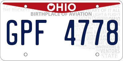 OH license plate GPF4778
