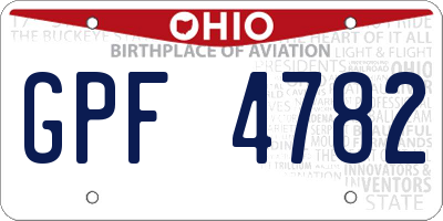 OH license plate GPF4782