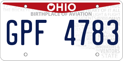 OH license plate GPF4783