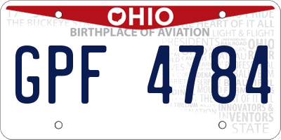 OH license plate GPF4784