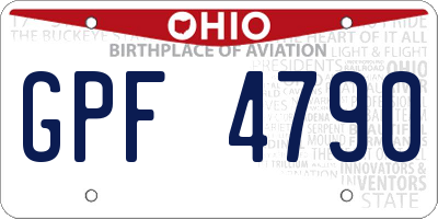 OH license plate GPF4790