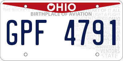 OH license plate GPF4791