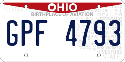 OH license plate GPF4793