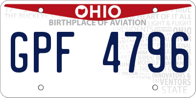 OH license plate GPF4796