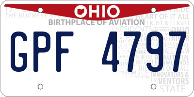 OH license plate GPF4797