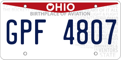 OH license plate GPF4807