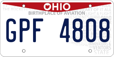 OH license plate GPF4808