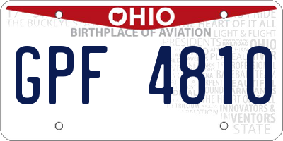 OH license plate GPF4810