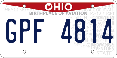 OH license plate GPF4814