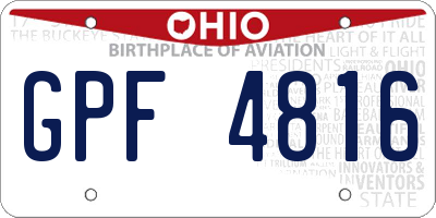 OH license plate GPF4816