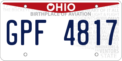 OH license plate GPF4817