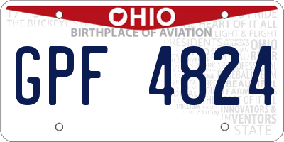 OH license plate GPF4824