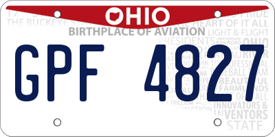 OH license plate GPF4827