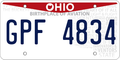 OH license plate GPF4834