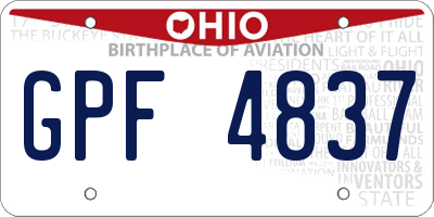 OH license plate GPF4837