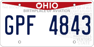 OH license plate GPF4843
