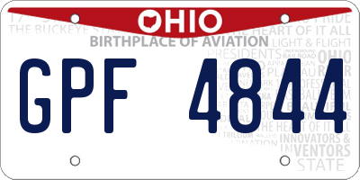OH license plate GPF4844