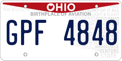 OH license plate GPF4848