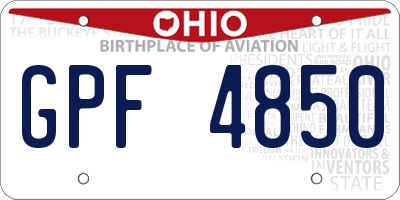 OH license plate GPF4850