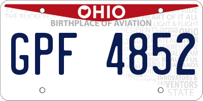 OH license plate GPF4852