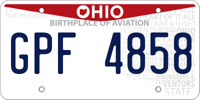 OH license plate GPF4858