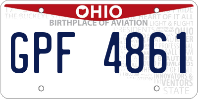 OH license plate GPF4861