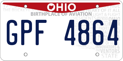 OH license plate GPF4864