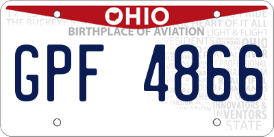OH license plate GPF4866