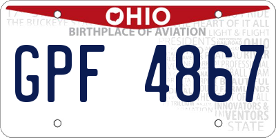 OH license plate GPF4867