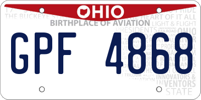 OH license plate GPF4868